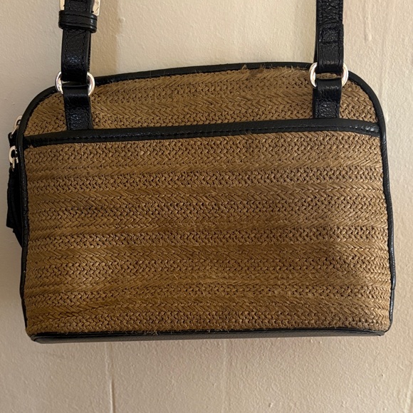 Brighton Tan and Black Woven Crossbody Bag - Picture 6 of 10